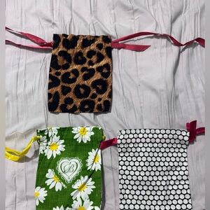Set of Three Brighton Patterned Drawstring Bags